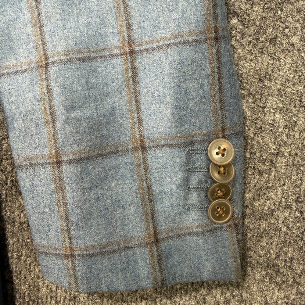 Joseph Abboud Heritage Windowpane Blazer Mens 44 Long Blue Reda Super 130s Wool - Picture 6 of 16
